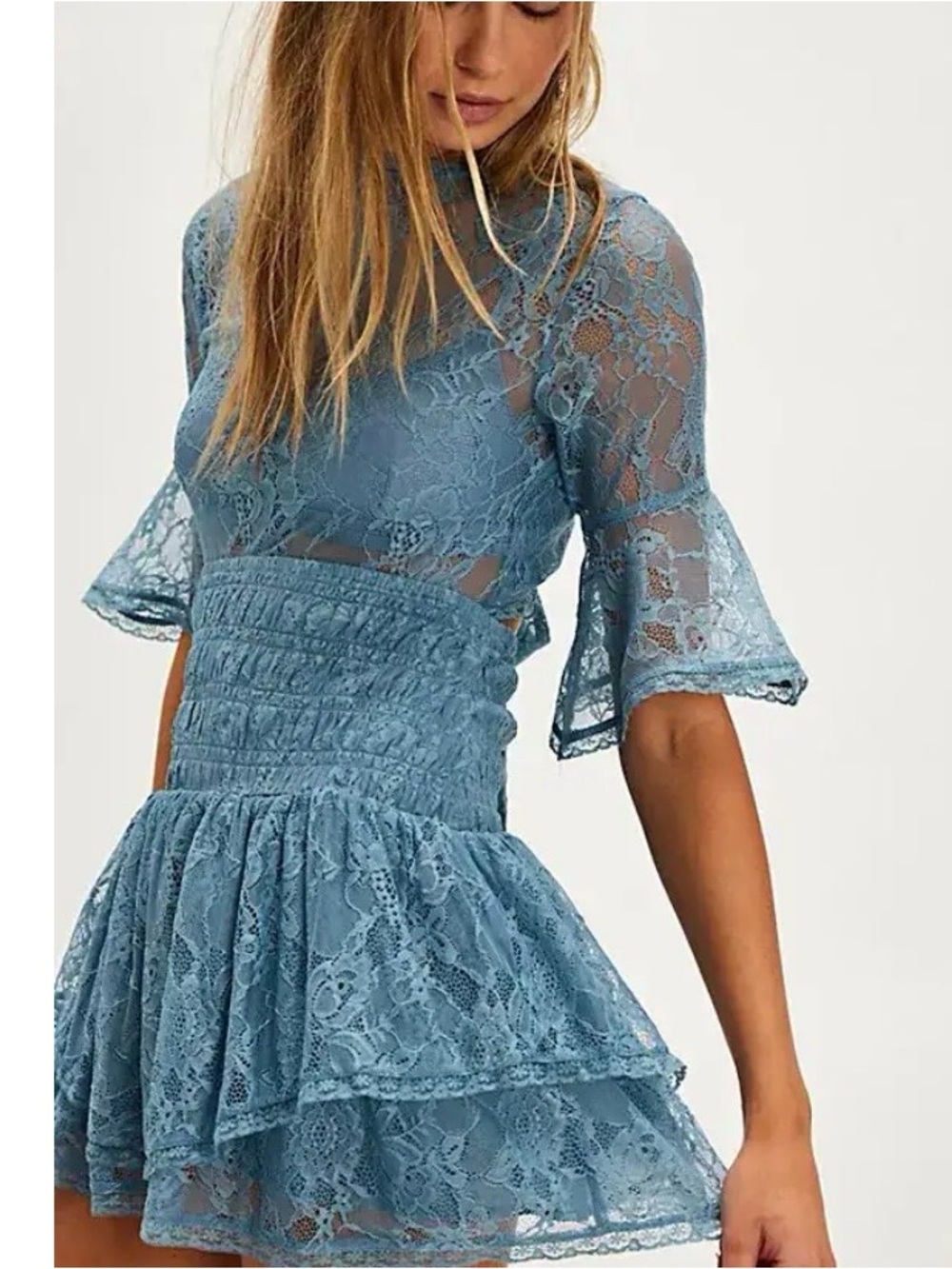 NWOT Free People Lala Lace Mini Dress